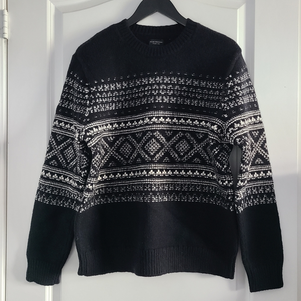 Italian Yarn Mens Crewneck Sweater Club Monaco Size Medium